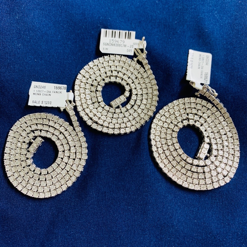 Silver 3.2 mm 1.20-1.38 CTW Tennis Chain 18”-22”